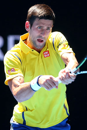 Novak channeling the Swedish football team with this number. Photo: Getty