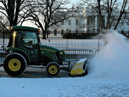 tractor outside white house