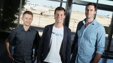 Co-founders, Ivan Vysotskiy, Alexander Robinson, 32, and Luke Hampshire, 28, say Airly will turn air travel on its head.