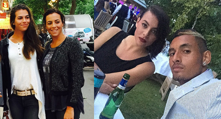 Tomljanovic (left) with her sister Hana and Hana with Kyrgios. Photo: Instagram