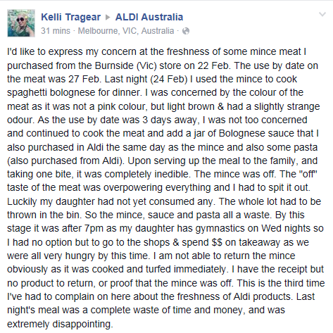 aldi off mince