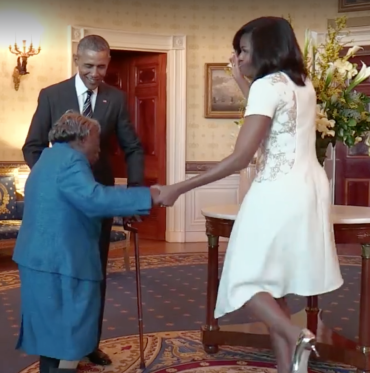 Mrs Obama and Ms McLaurin dance together in The White House. Photo: Facebook