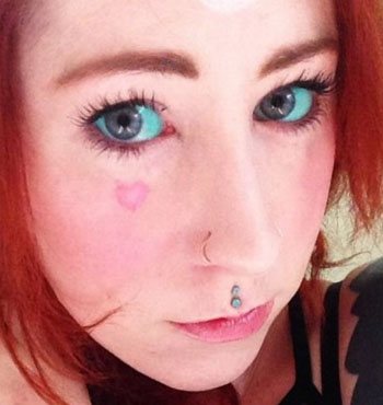 Kylie Garth had her eyeballs tattooed by Luna Cobra three years ago.