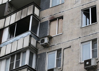 fire damaged apartment Russia