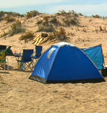 The campsite where two female backpackers were allegedly assaulted and kidnapped at Salt Creek.