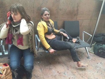 The carnage at Brussels Airport. Facebook.