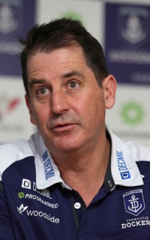 Ross Lyon is attempting to win his first flag with Fremantle. Photo: Getty