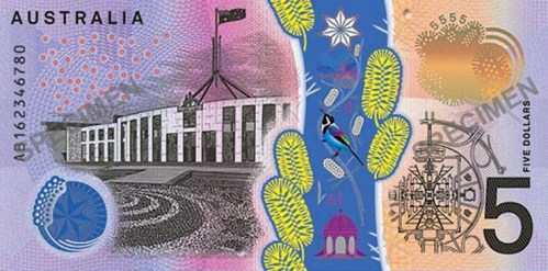 The design on the back of the note.