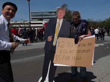 Trump egg protest