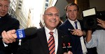 Senator Arthur Sinodinos leaves the Independent Commission Against Corruption (ICAC), after giving evidence at the hearing into Australian Water Holdings in Sydney, Thursday, April 3, 2014. (AAP Image/Dan Himbrechts) NO ARCHIVING