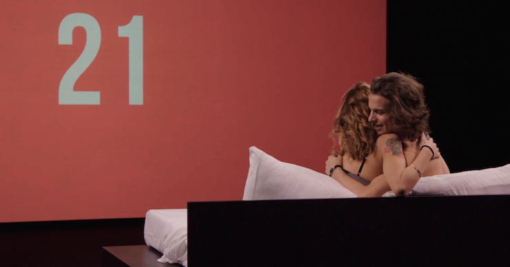 Contestants get to know each other in bed straight off the bat. Photo: SBS
