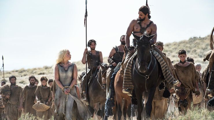 The Dothraki appears to have lost their manners along with their shirts. Photo: HBO