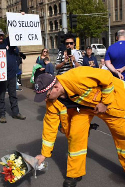 Flowers are laid in support for Jane Garrett. Photo: ABC