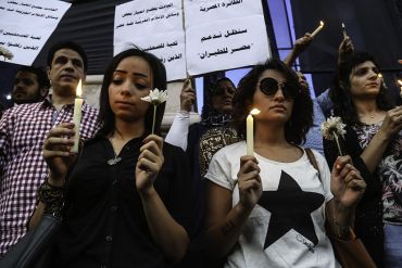A candlelight vigil for victims in Cairo after the plane went missing.