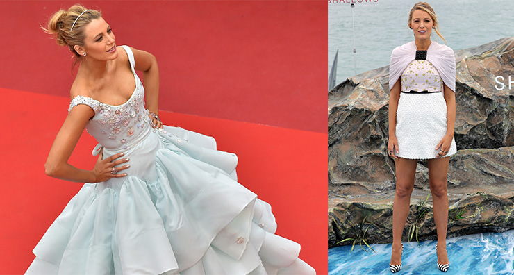 Lively was a modern-day Cinderella at her many press events. PHoto: Getty