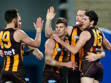 Roughead returned to the field last season with a bandage on his chin after having a melanoma removed. Photo: Getty