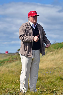 Trump claims to have shot a 66 before. Photo: Getty