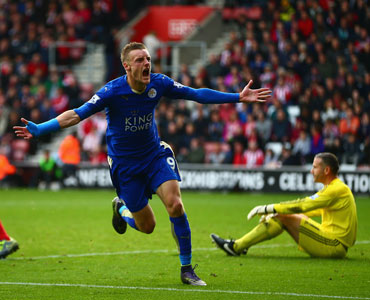 Something fans have got used to: Jamie Vardy celebrating. Photo: Getty