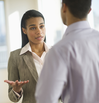 woman speaking at work