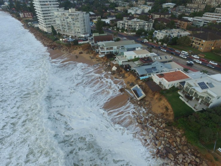 A drone image of Sydney's Collaroy.