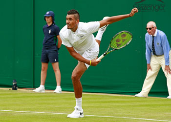 Kyrgios served 25 aces in his win. Photo: Getty