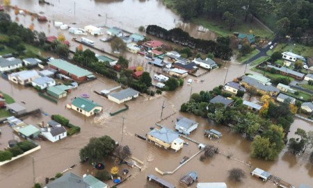 Latrobe in Tasmania's north was flooded when the river burst its banks. Photo: ABC