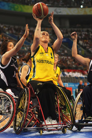 Tesch in action on the basketball court. Photo: Getty