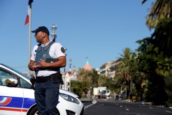 Police secure the area.