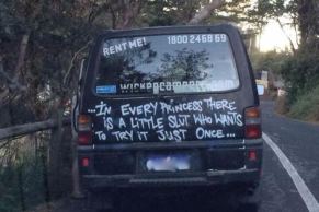 This Wicked Camper van caused controversy online. Photo: Facebook