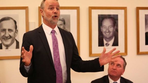 Nigel Scullion (standing) may lose his Indigenous affairs portfolio.