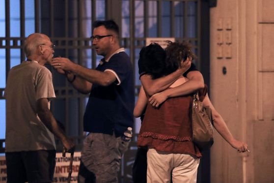 The scenes shortly after the Nice attack. Photo: Getty.