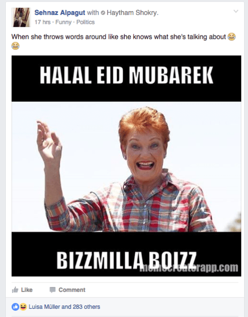 Pauline hanson halal
