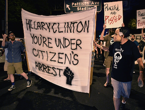 Even Democrats have protested against Hillary Clinton. Photo: Getty.