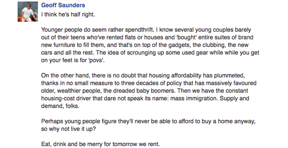 geoff saunders comment housing affordability