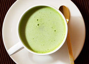 Bright green matcha is made from ground tea leaves. Photo: Getty