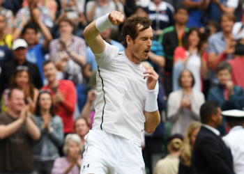 Murray celebrates his triumph. Photo: Getty