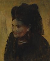 Degas' Portrait of a Woman. Discolouration has been caused by the underlying image. Photo: NGV/the Australian Synchrotron