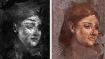A reconstruction of the image discovered beneath Degas' Portrait of a Woman. Photo: NGV/the Australian Synchrotron