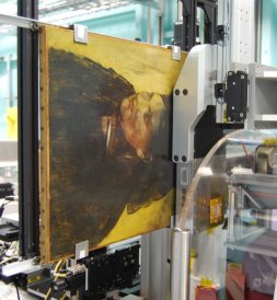 The portrait being scanned. Photo: NGV/the Australian Synchrotron