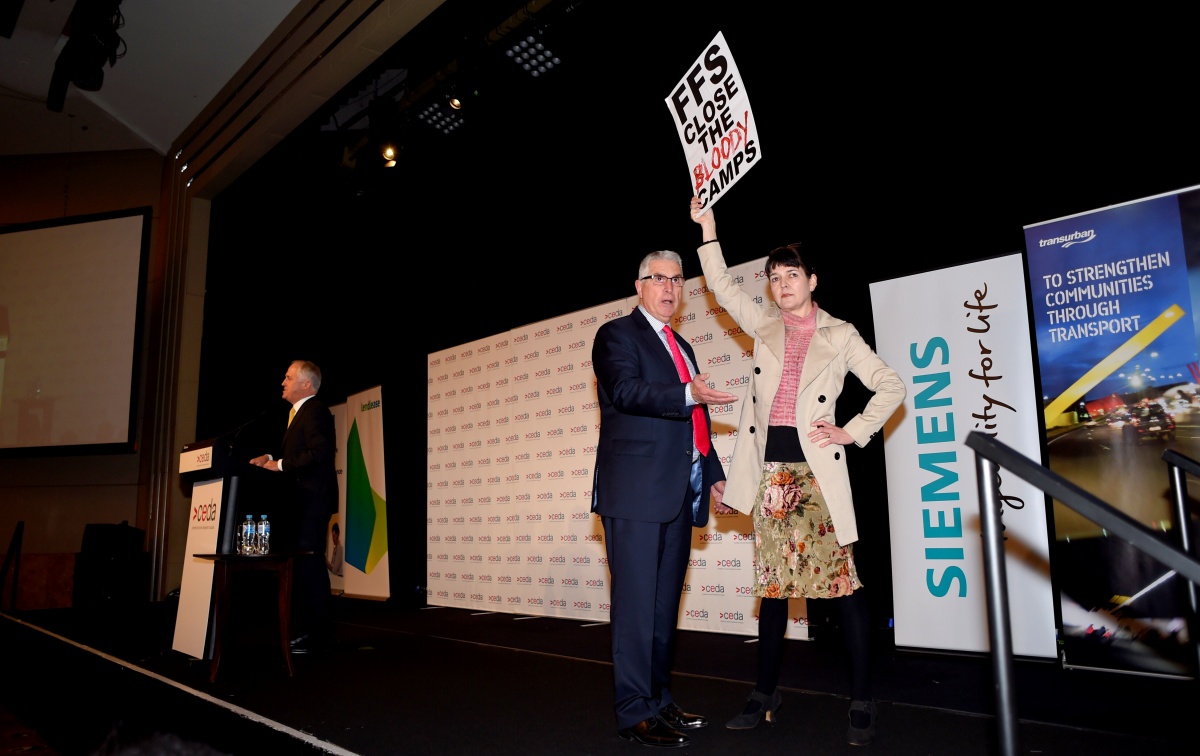 malcolm turnbull speech protestors