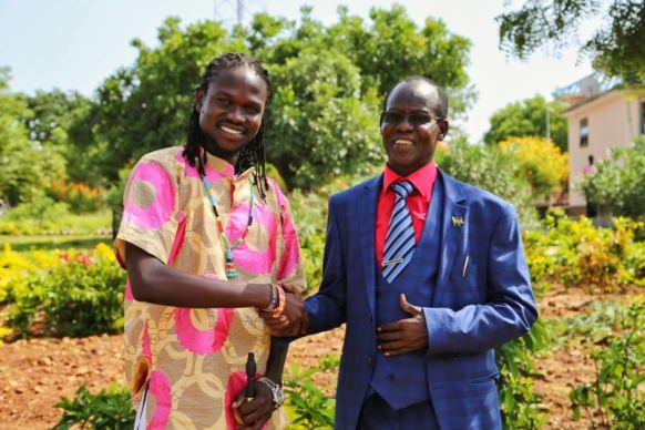 WJ de King meeting former VP James Wani Igga in Lobonok.