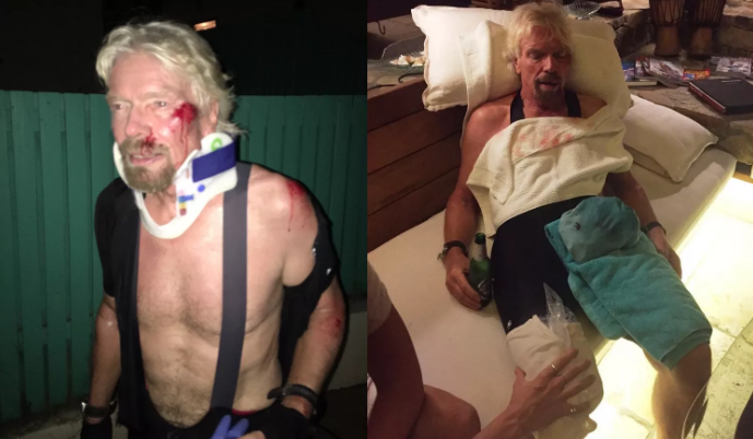richard branson bike crash