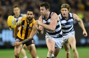 Patrick Dangerfield in action against Hawthorn. 