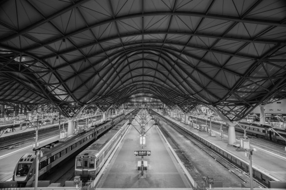The iconic 'wave roof' at Southern Cross Station, Melbourne
