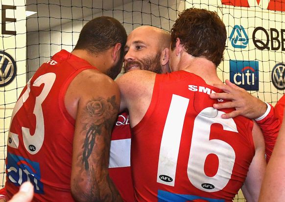 Co-captain Jarrad McVeigh, with Lance Franklin and Gary Rohan, is Sydney's most experienced player.