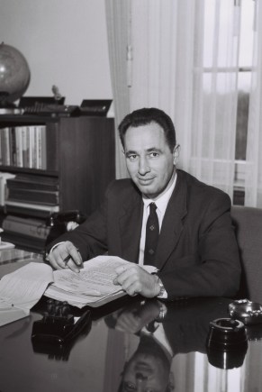 Peres, pictured in 1963, served twice as the Prime Minister of Israel.