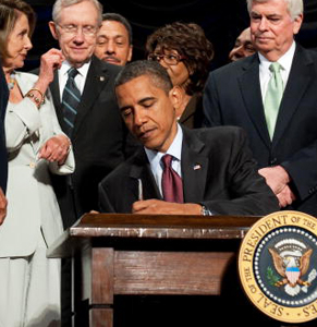 US president Barack Obama signed the Dodd-Frank Act into law in 2010. Photo: Getty