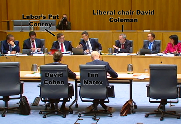 This is the moment Pat Conroy clashed with chair David Coleman.