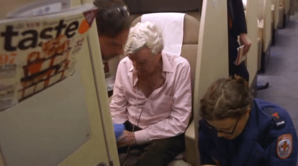 Sick passenger on Qantas plane