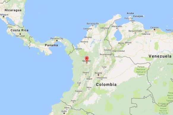 The plane crashed in Medellin, central Colombia.
